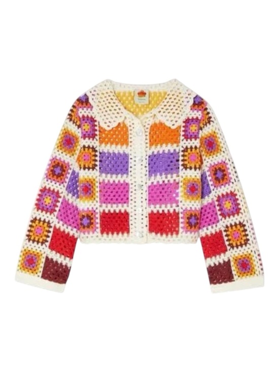 FARM Rio Sweaters - New Farm Rio Crochet Knit Granny Cardigan sz XL